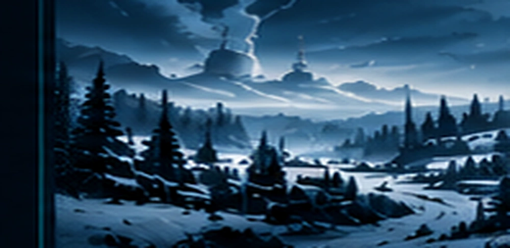 Paisaje nevado con ambiente hardcore